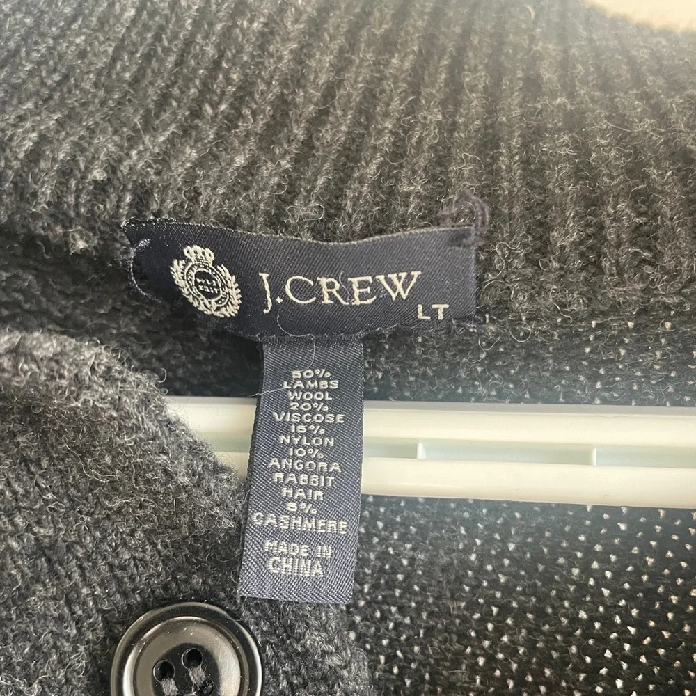 Men’s Large-Tall JCrew Wool/Rabbit/Cashmere Sweater - Dark Grey